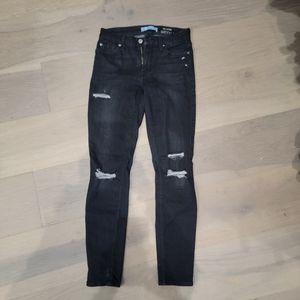 Seven for all mankind - black destroyed skinny jeans - 25